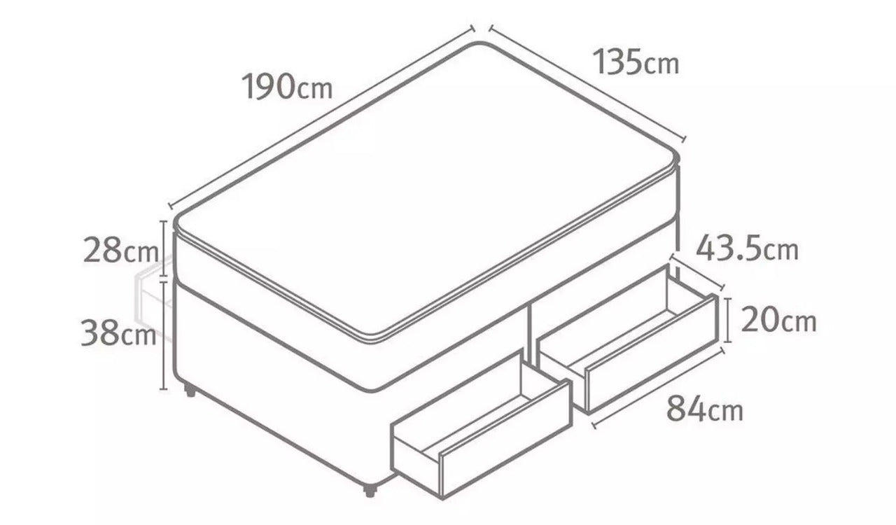 Double Bed: Sandstone 4 Drawer Double Bed