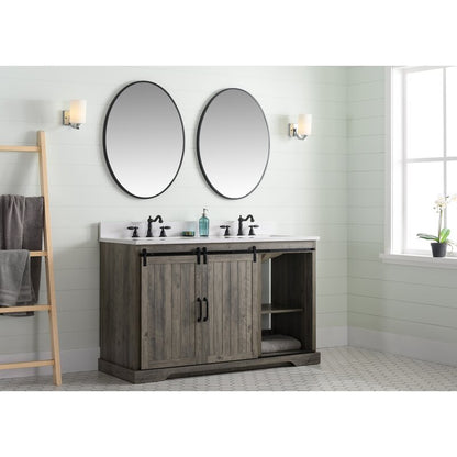 Double Sink Vanities: 54" Double Bathroom Vanity Set