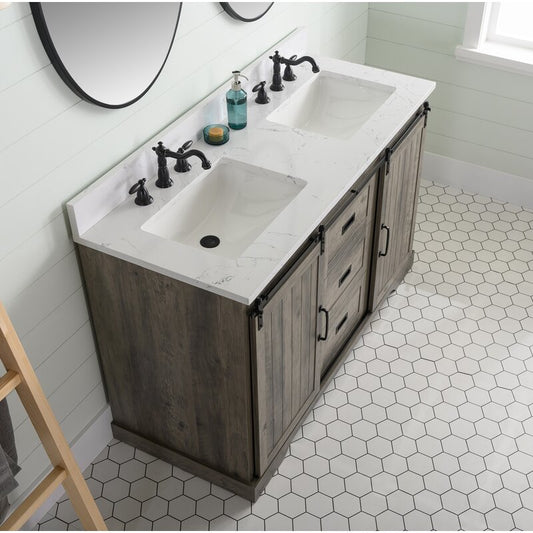 Double Sink Vanities: 54" Double Bathroom Vanity Set