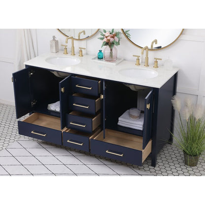 Double Sink Vanities: 60" Double Bathroom Vanity Set