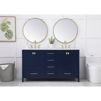 Double Sink Vanities: 60" Double Bathroom Vanity Set