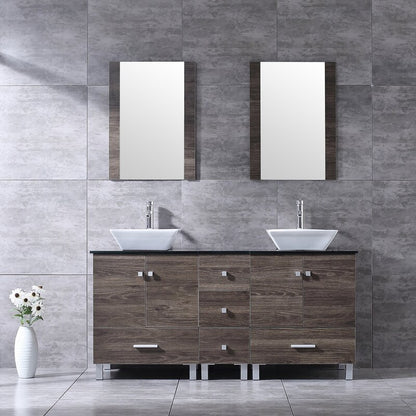 Double Sink Vanities: 60" Double Bathroom Vanity Set