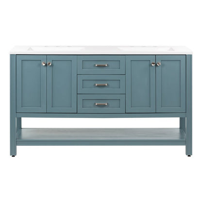 Double Sink Vanities: 60" Double Bathroom Vanity Set