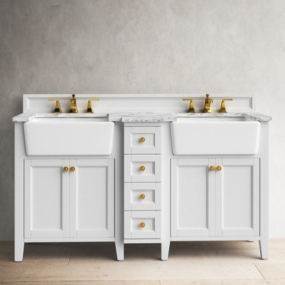 Double Sink Vanities: 60" Double Bathroom Vanity Set