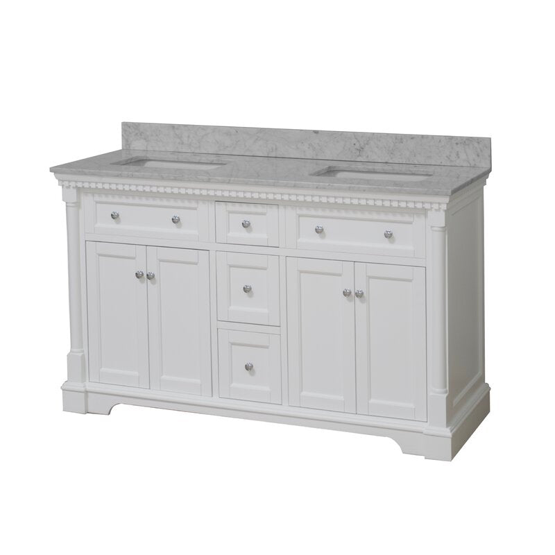 Double Sink Vanities: 60" Double Bathroom Vanity Set