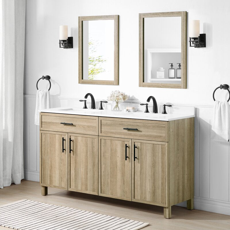 Double Sink Vanities: 60" Double Bathroom Vanity Set