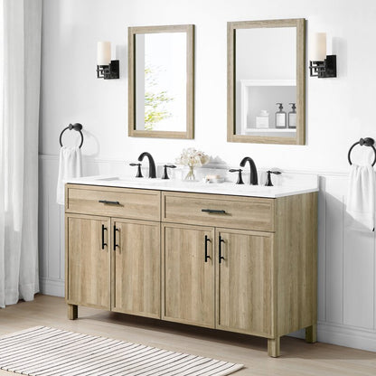 Double Sink Vanities: 60" Double Bathroom Vanity Set