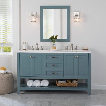 Double Sink Vanities: 60" Double Bathroom Vanity Set