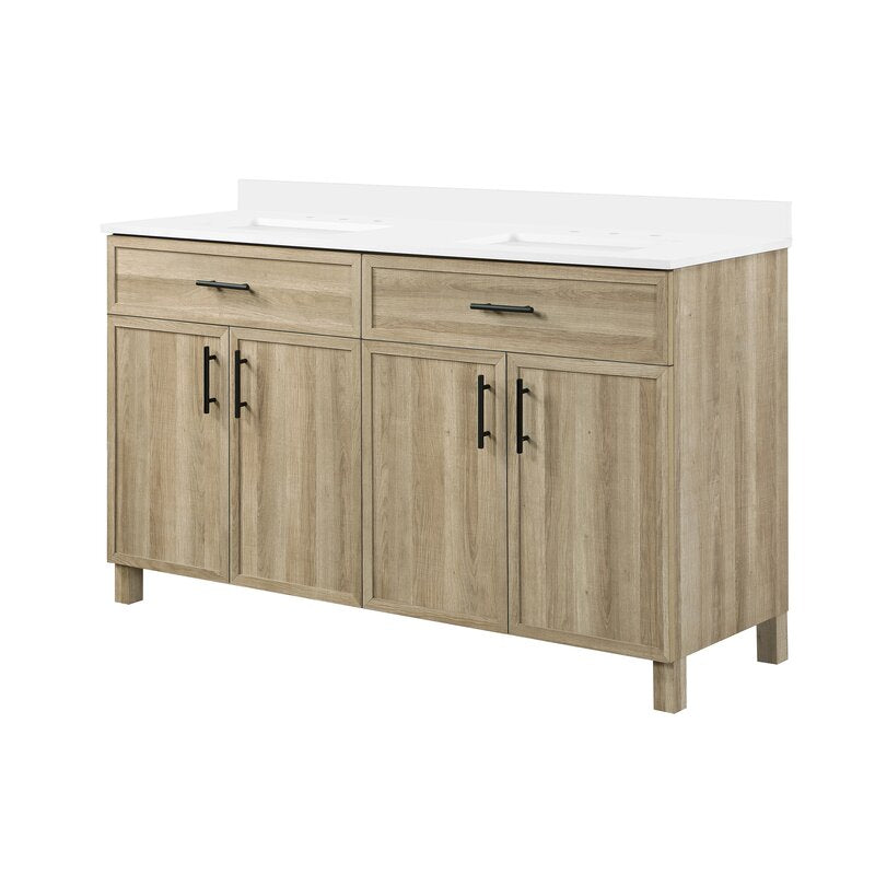 Double Sink Vanities: 60" Double Bathroom Vanity Set