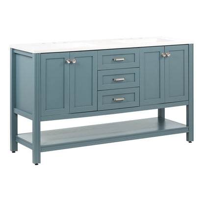 Double Sink Vanities: 60" Double Bathroom Vanity Set