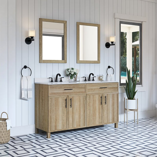 Double Sink Vanities: 60" Double Bathroom Vanity Set