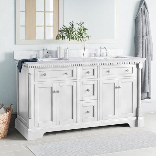 Double Sink Vanities: 60" Double Bathroom Vanity Set