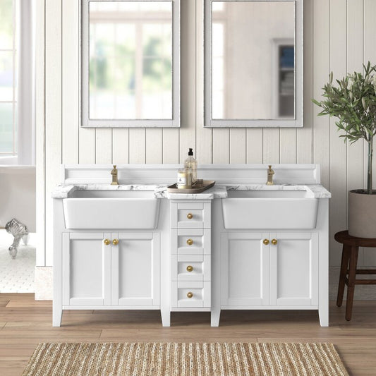 Double Sink Vanities: 60" Double Bathroom Vanity Set