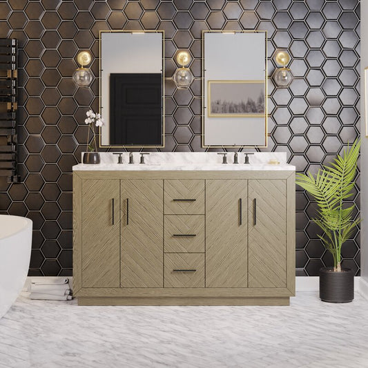 Double Sink Vanities: 60"  Double Bathroom Vanity Set