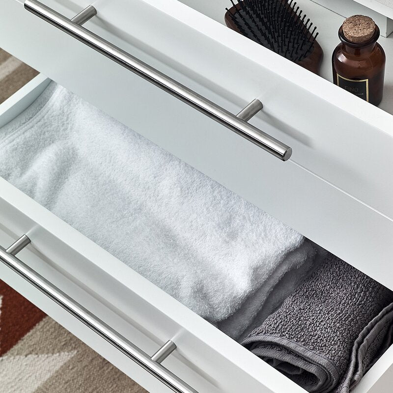 Double Sink Vanities: 60" Wall-Mounted Double Bathroom Vanity Set