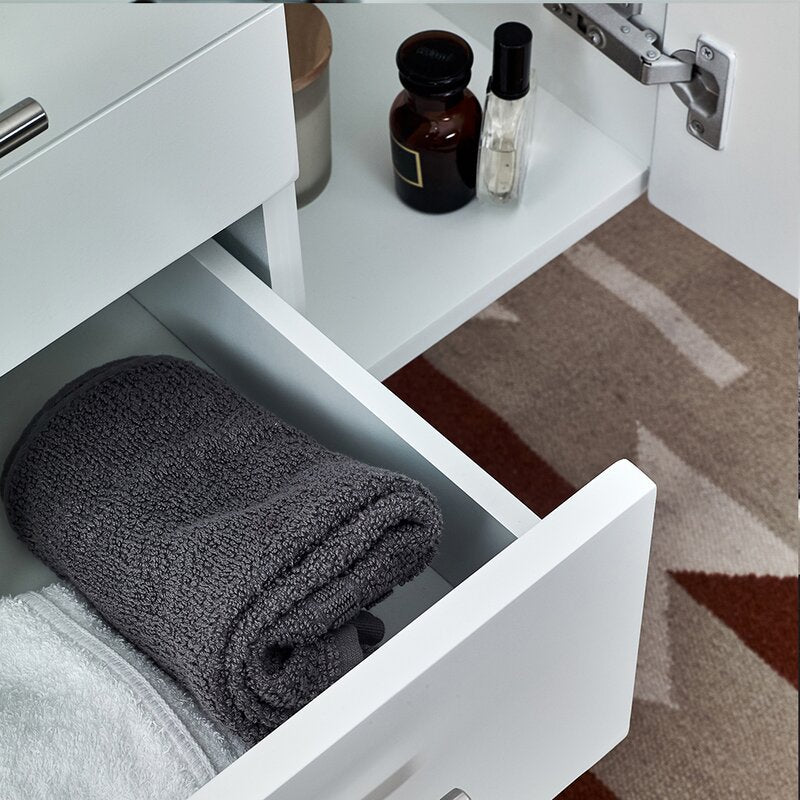Double Sink Vanities: 60" Wall-Mounted Double Bathroom Vanity Set