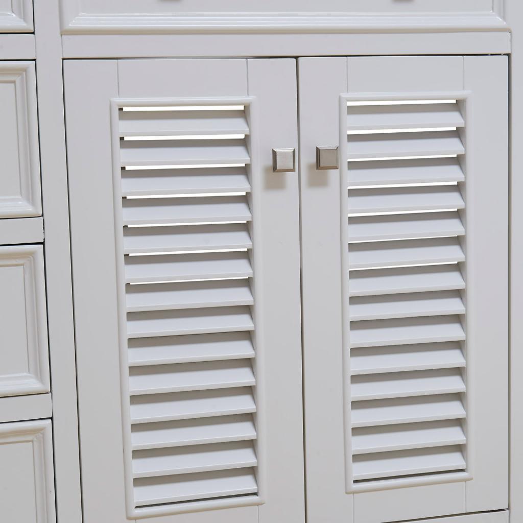 Double Sink Vanities: 60 in. White Double Bathroom Vanity