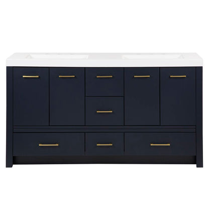 Double Sink Vanities: 61" Double Bathroom Vanity Set