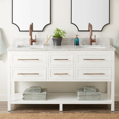 Double Sink Vanities: 61" Double Bathroom Vanity Set