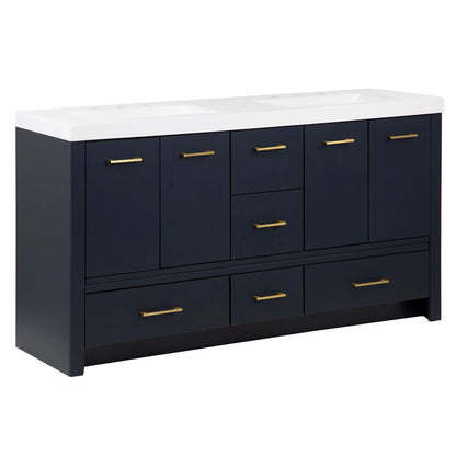 Double Sink Vanities: 61" Double Bathroom Vanity Set