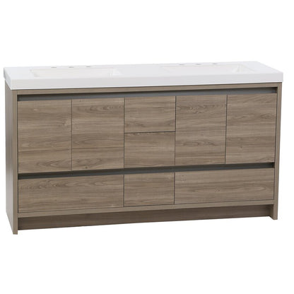 Double Sink Vanities: 61" Double Bathroom Vanity Set