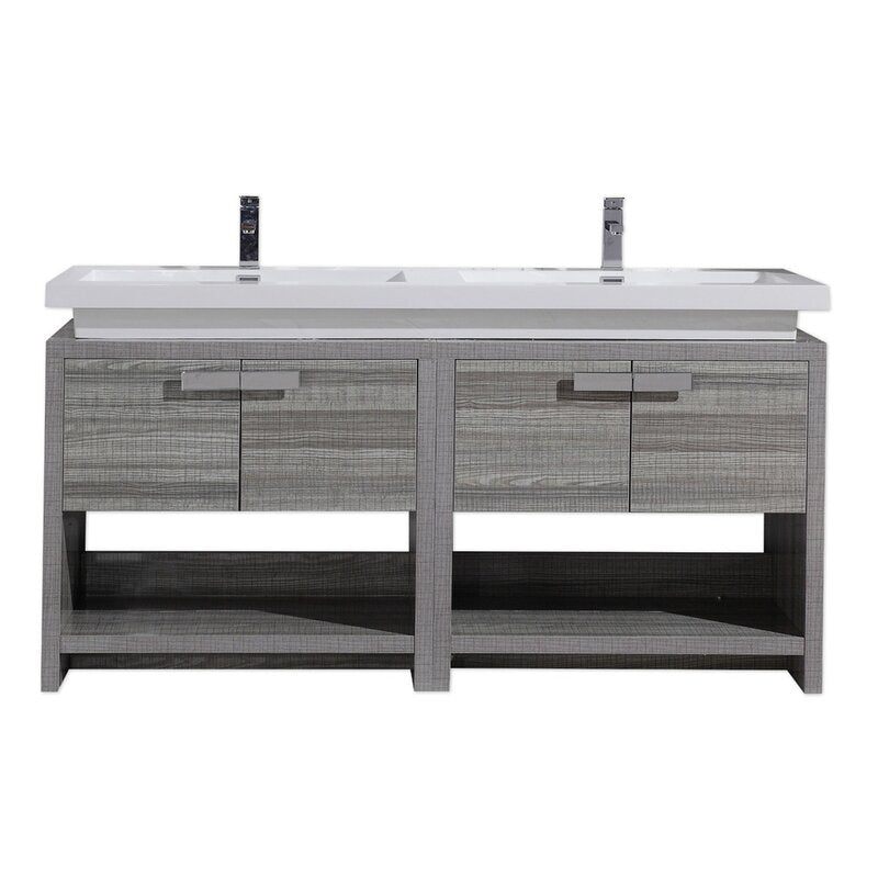 Double Sink Vanities: 63" Double Bathroom Vanity Set