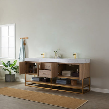 Double Sink Vanities: 72" Double Bathroom Vanity Set