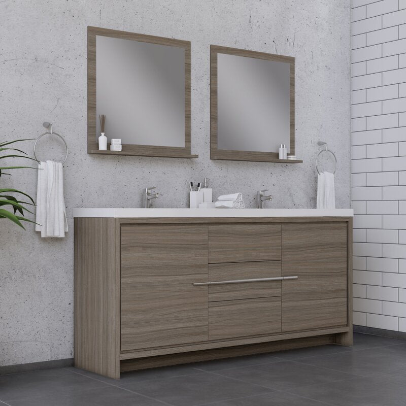 Double Sink Vanities: 72" Double Bathroom Vanity Set