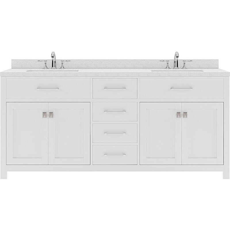 Double Sink Vanities: 72" Double Bathroom Vanity Set