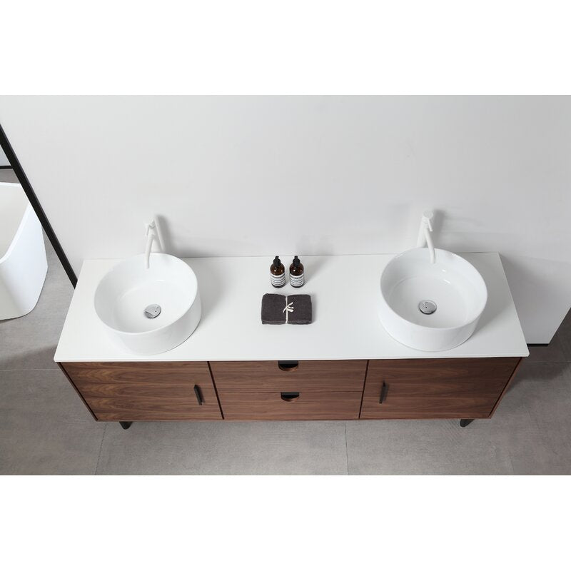 Double Sink Vanities: 72" Double Bathroom Vanity Set