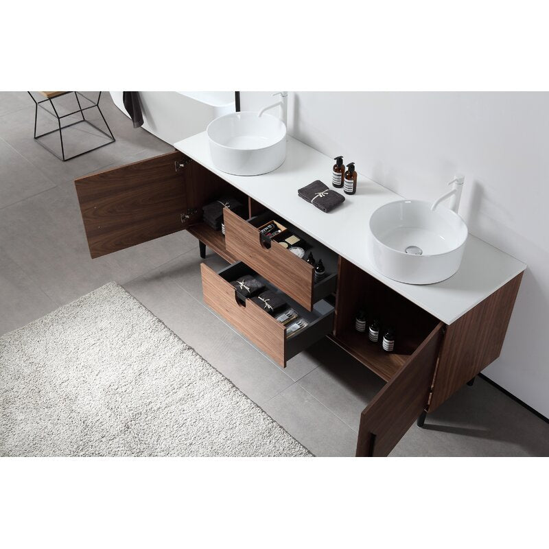 Double Sink Vanities: 72" Double Bathroom Vanity Set