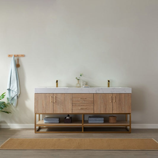 Double Sink Vanities: 72" Double Bathroom Vanity Set