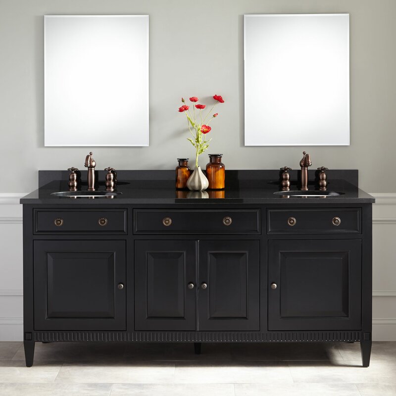 Double Sink Vanities: 72" Double Bathroom Vanity Set