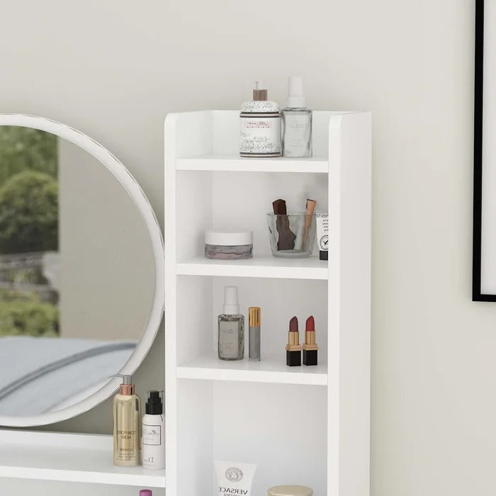 Dressing Table: 31.5'' Wide Vanity Set with Stool and Mirror