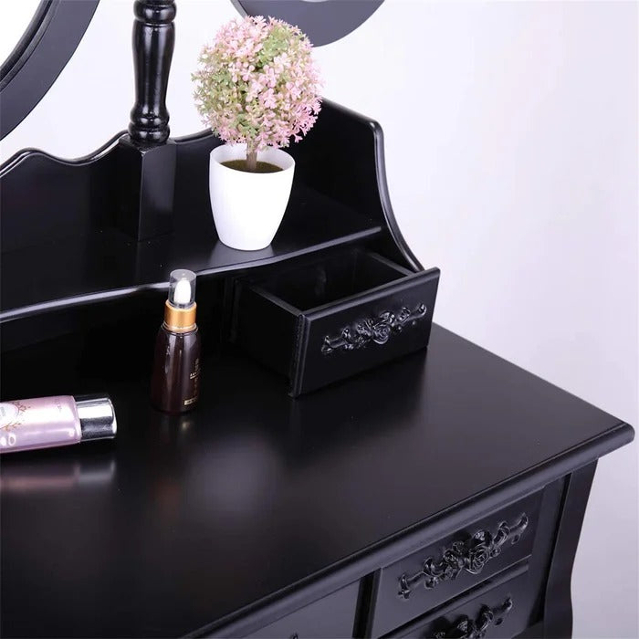 Dressing Table: 35'' Wide Vanity Set with Stool and Mirror