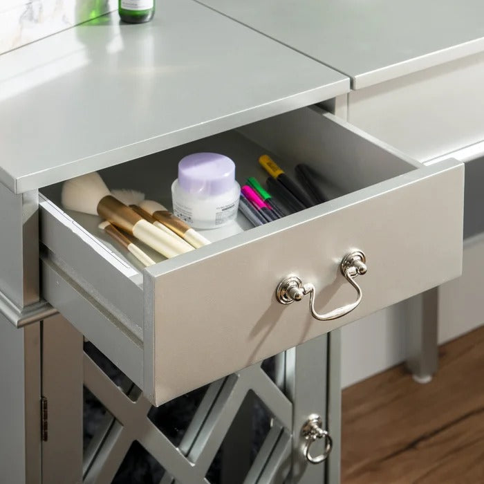Dressing Table: 36'' Wide Vanity Set with Stool and Mirror