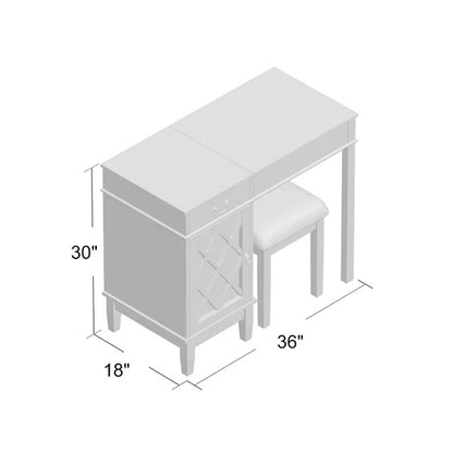 Dressing Table: 36'' Wide Vanity Set with Stool and Mirror