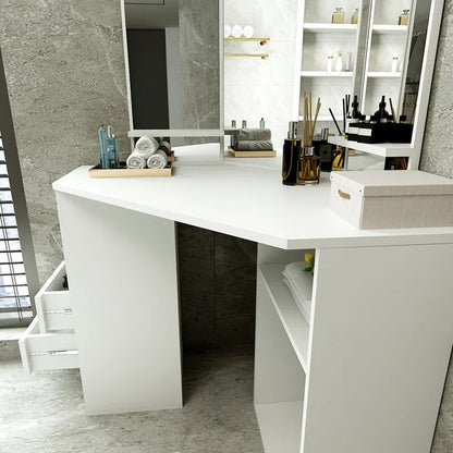 Dressing Table: 43.3'' Wide Vanity with Mirror
