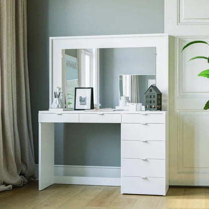 dressing table with mirror Vintage French Louis Style Olympus Antoinette &stool this elegant piece effortlessly bridges functionality and style Modern White Makeup Vanity Set