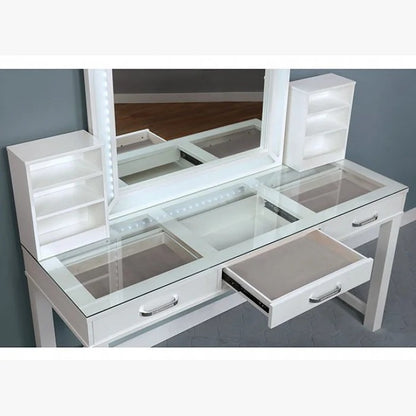 Dressing Table: 60'' Wide Vanity Set with Stool and Mirror