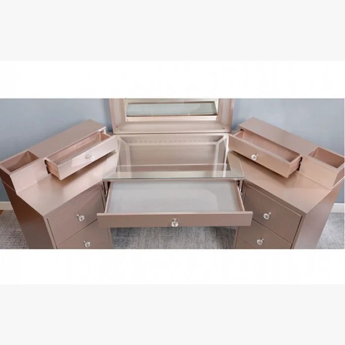 Dressing Table: 74.38'' Wide Vanity Set with Stool and Mirror