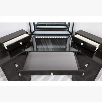 Dressing Table: 74.38'' Wide Vanity Set with Stool and Mirror