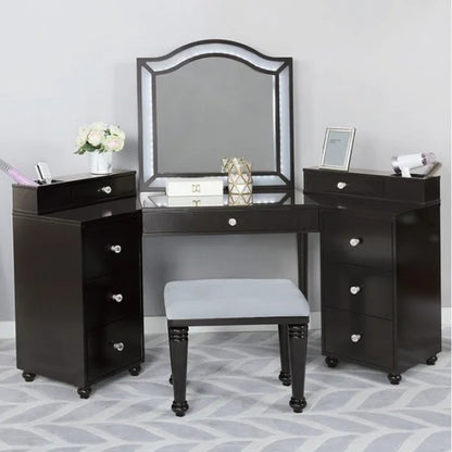 Dressing Table: 74.38'' Wide Vanity Set with Stool and Mirror