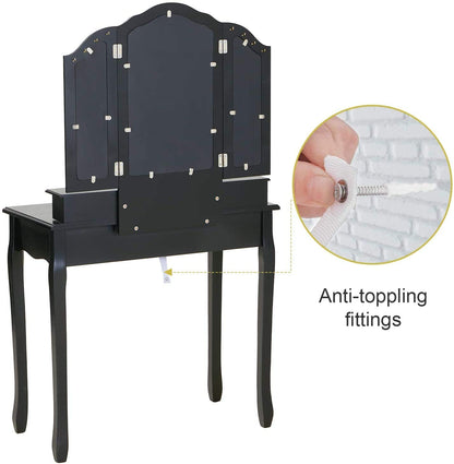 Dressing Table: Black Dressing Table