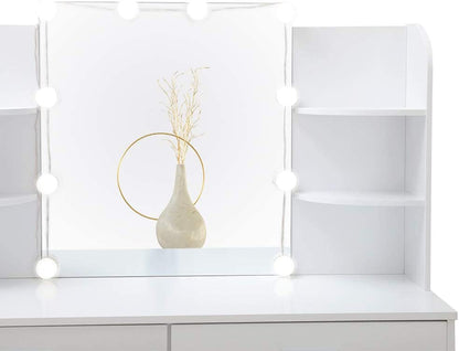 Dressing Table: Black, Brown, White Dressing Table