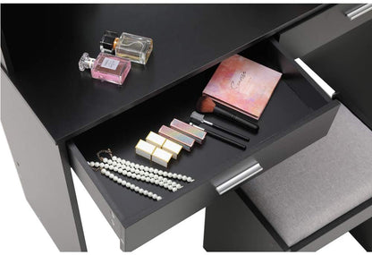 Dressing Table: Black, Brown, White Dressing Table