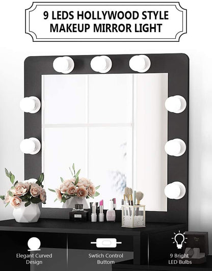 Dressing Table: Dresser Desk for Women, Girls, Bedroom(Black)