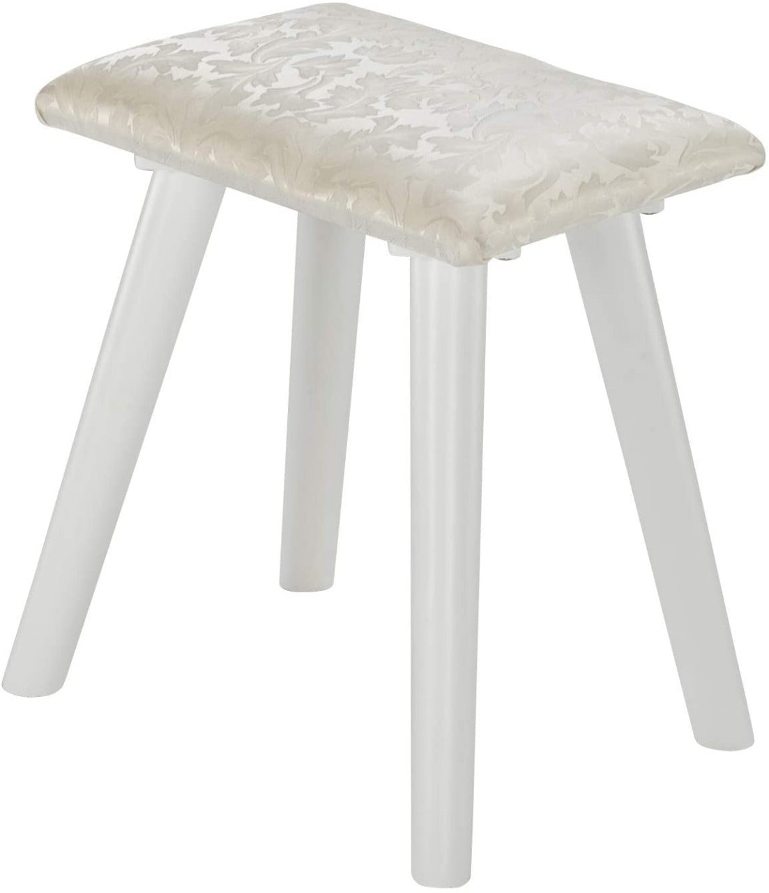 Dressing Table : Round Mirror Dressing Table with Sliding Drawers & Cushioned Stool