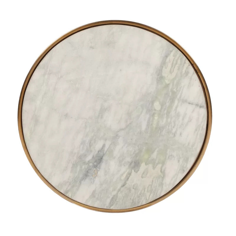 End Tables : Aluminum & Marble End Table