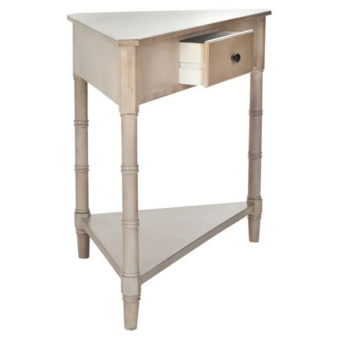 End Tables: Solid Wood 3 Legs End Table with Storage